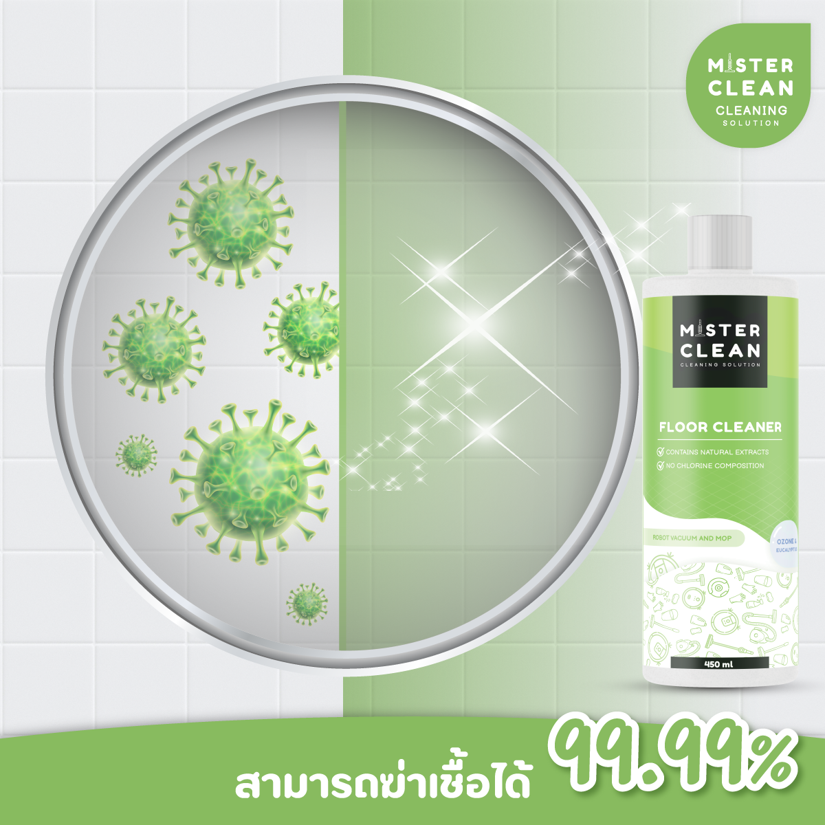 น้ำยาทำความสะอาด  MISTER CLEAN ขนาด 450 ML. สำหรับหุ่นยนต์และเครื่องถูพื้น_6